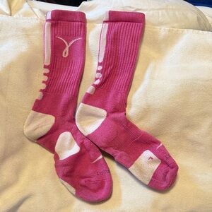 Nike Pink and White Athletic Socks